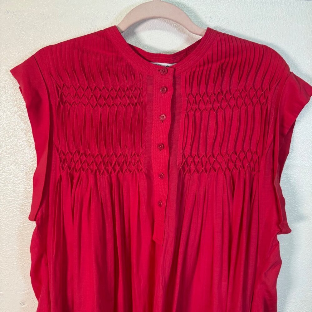 NWT Madewell Embroidered Donna Pleated Mini Dress Watermelon sz medium Pockets - Picture 15 of 16